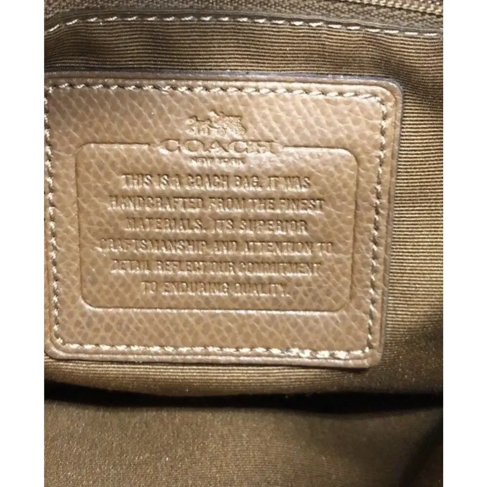 Coach - Christie Carryall Saddle Gold Two Way Handbag With strap & Charm - Picture 14 of 14